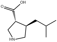 (3R,4R)-4-异丁基吡咯烷-3-羧酸, 261896-39-3, 结构式