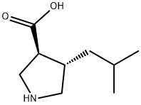 (3S,4S)-4-异丁基吡咯烷-3-羧酸,261896-40-6,结构式
