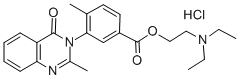 2-Metil-3-(3-carbossietildietilammino-6-metil-fenil)-4-chinazolone clo ridrate [Italian] 结构式
