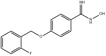 4-[(2-フルオロベンジル)オキシ]-N'-ヒドロキシベンゼンカルボキシイミドアミド 化学構造式