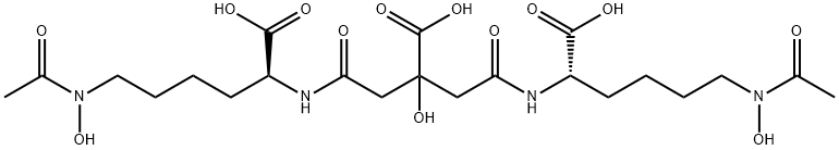 3-[[(1S)-5-(acetyl-hydroxy-amino)-1-carboxy-pentyl]carbamoyl]-2-[[(1S)-5-(acetyl-hydroxy-amino)-1-carboxy-pentyl]carbamoylmethyl]-2-hydroxy-propanoic acid Struktur