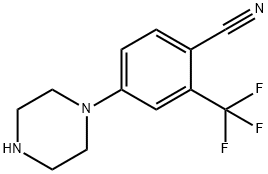 2-(TRIFLUOROMETHYL)-4-(PIPERAZIN-1-YL)BENZONITRILE Structure