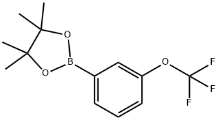 4,4,5,5-テトラメチル-2-[3-(トリフルオロメトキシ)フェニル]-1,3,2-ジオキサボロラン 化学構造式