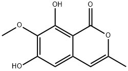 6,8-ジヒドロキシ-7-メトキシ-3-メチルイソクマリン 化学構造式