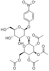 4-Nitrophenyl2-O-(2,3,4,6-tetra-O-acetyl-b-D-glucopyranosyl)-b-D-glucopyranoside Structure