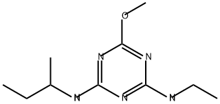 N-sec-ブチル-N'-エチル-6-メトキシ-1,3,5-トリアジン-2,4-ジアミン 化学構造式