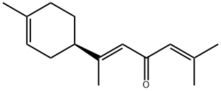 (E)-2-メチル-6-[(R)-4-メチル-3-シクロヘキセン-1-イル]-2,5-ヘプタジエン-4-オン 化学構造式