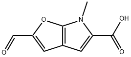 6H-Furo[2,3-b]pyrrole-5-carboxylic  acid,  2-formyl-6-methyl- Structure
