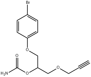 1-(p-ブロモフェノキシ)-3-(2-プロピニルオキシ)-2-プロパノールカルバマート 化学構造式