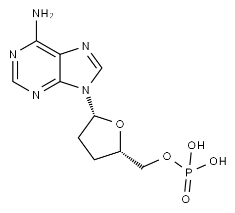 2',3'-dideoxyadenosine 5'-phosphate Struktur