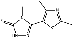 5-(2,4-DIMETHYLTHIAZOL-5-YL)-4-METHYL-4H-1,2,4-TRIAZOLE-3-THIOL, 263157-05-7, 结构式