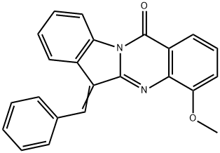 Indolo[2,1-b]quinazolin-12(6H)-one,  4-methoxy-6-(phenylmethylene)- Struktur
