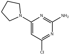 4-クロロ-6-(1-ピロリジニル)-2-ピリミジンアミン 化学構造式