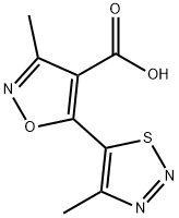 3-メチル-5-(4-メチル-1,2,3-チアジアゾール-5-イル)イソオキサゾール-4-カルボン酸 化学構造式