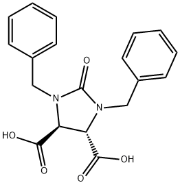 2-オキソ-1,3-ビス(フェニルメチル)-4β,5β-イミダゾリジンジカルボン酸 化学構造式