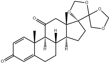 17,20:20,21-ビス(メチレンジオキシ)プレグナ-1,4-ジエン-3,11-ジオン(MIXTURE OF DIASTEREOMERS) 化学構造式