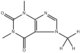 カフェイン-D3(7-メチル-D3) 化学構造式