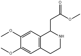 1,2,3,4-テトラヒドロ-6,7-ジメトキシイソキノリン-1-酢酸メチル 化学構造式