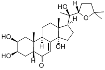 22,25-エポキシ-2β,3β,14,20-テトラヒドロキシ-5β-コレスタ-7-エン-6-オン 化学構造式