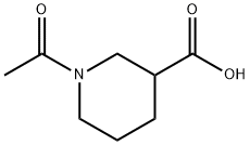 1-アセチル-3-ピペリジンカルボン酸 化学構造式