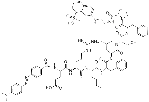 ダブシル-GLU-ARG-NLE-PHE-LEU-SER-PHE-PRO-EDANS 化学構造式