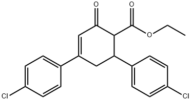4,6-ビス(4-クロロフェニル)-2-オキソ-3-シクロヘキセン-1-カルボン酸エチル 化学構造式