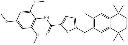 5-[5,6,7,8-TETRAHYDRO-3,5,5,8,8-PENTAMETHYL-2-NAPHTHALENYL-METHYL]-N-(2,4,6-TRIMETHOXYPHENYL)-2-FURANCARBOXAMIDE Structure
