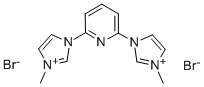 1,1'-(2,6-ピリジンジイル)ビス(3-メチルイミダゾリウム)ジブロミド 化学構造式