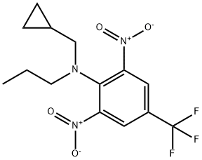 N-(シクロプロピルメチル)-2,6-ジニトロ-N-プロピル-α,α,α-トリフルオロ-p-トルイジン 化学構造式