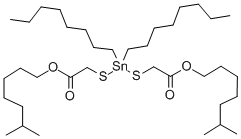 diisooctyl 2,2'-[(dioctylstannylene)bis(thio)]diacetate  Struktur