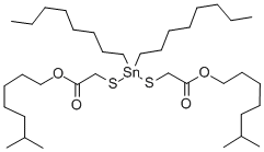 diisooctyl 2,2'-[(dioctylstannylene)bis(thio)]diacetate Structure