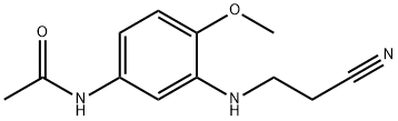 3-シアノエチルアミノ-4-メトキシアセトアニライド 化学構造式