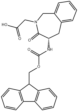 (S)-FMOC-4-AMINO-2-CARBOXYMETHYL-1,3,4,5-TETRAHYDRO-2H-[2]-BENZAZEPIN-3-ONE, 264273-08-7, 结构式