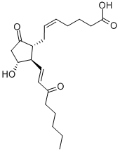 (5Z,13E)-9,15-ジオキソ-11α-ヒドロキシプロスタ-5,13-ジエン-1-酸 化学構造式