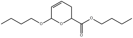 6-ブトキシ-3,6-ジヒドロ-2H-ピラン-2-カルボン酸ブチル 化学構造式