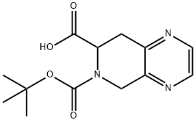 6-(TERT-BUTOXYCARBONYL)-5,6,7,8-TETRAHYDROPYRIDO[3,4-B]PYRAZINE-7-CARBOXYLIC ACID Structure