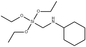 N-(トリエトキシシリルメチル)シクロヘキサンアミン 化学構造式