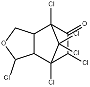 1,4,6,7,8,8-ヘキサクロロ-1,3a,4,6,7,7a-ヘキサヒドロ-4,7-メタノイソベンゾフラン-5(3H)-オン 化学構造式