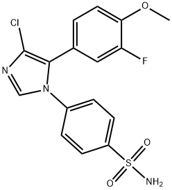4-[4-chloro-5-(3-fluoro-4-methoxy-phenyl)imidazol-1-yl]benzenesulfonam ide Structure