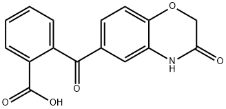2-[(3-OXO-3,4-DIHYDRO-2H-1,4-BENZOXAZIN-6-YL)CARBONYL]BENZENECARBOXYLIC ACID 化学構造式
