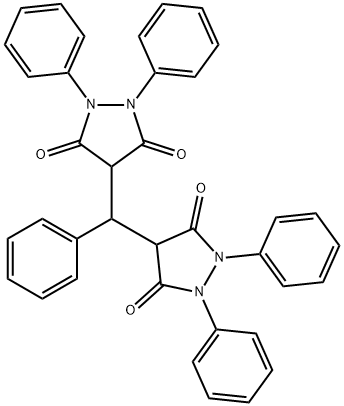 4,4'-(Phenylmethylene)bis(1,2-diphenyl-3,5-pyrazolidinedione) 结构式