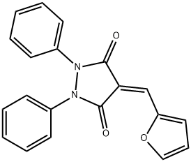 3,5-Pyrazolidinedione, 4-(2-furanylmethylene)-1,2-diphenyl- Structure