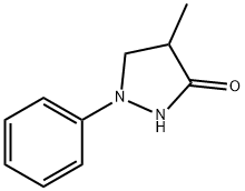 4-メチル-1-フェニル-3-ピラゾリドン 化学構造式