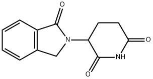 3-[(1,3-ジヒドロ-1-オキソ-2H-イソインドール)-2-イル]-2,6-ピペリジンジオン 化学構造式