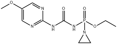 P-(1-Aziridinyl)-N-[(5-methoxy-2-pyrimidinyl)carbamoyl]phosphonamidic acid ethyl ester Struktur