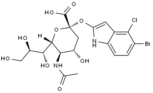 5-溴-4-氯-3-吲哚神经氨酸 结构式