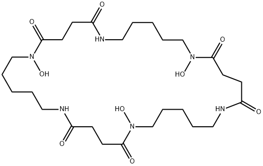 1,12,23-トリヒドロキシ-1,6,12,17,23,28-ヘキサアザシクロトリトリアコンタン-2,5,13,16,24,27-ヘキサオン 化学構造式
