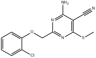 4-AMINO-2-[(2-CHLOROPHENOXY)METHYL]-6-(METHYLTHIO)PYRIMIDINE-5-CARBONITRILE Structure