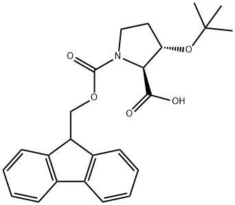 (2S,3S)-3-(tert-Butoxy)-1-[(9H-fluoren-9-ylmethoxy)-carbonyl]pyrrolidine-2-carboxylic acid Structure
