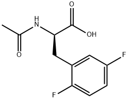 (R)-2-乙酰基氨基-3-(2,5-二氟-苯基)-丙酸 结构式